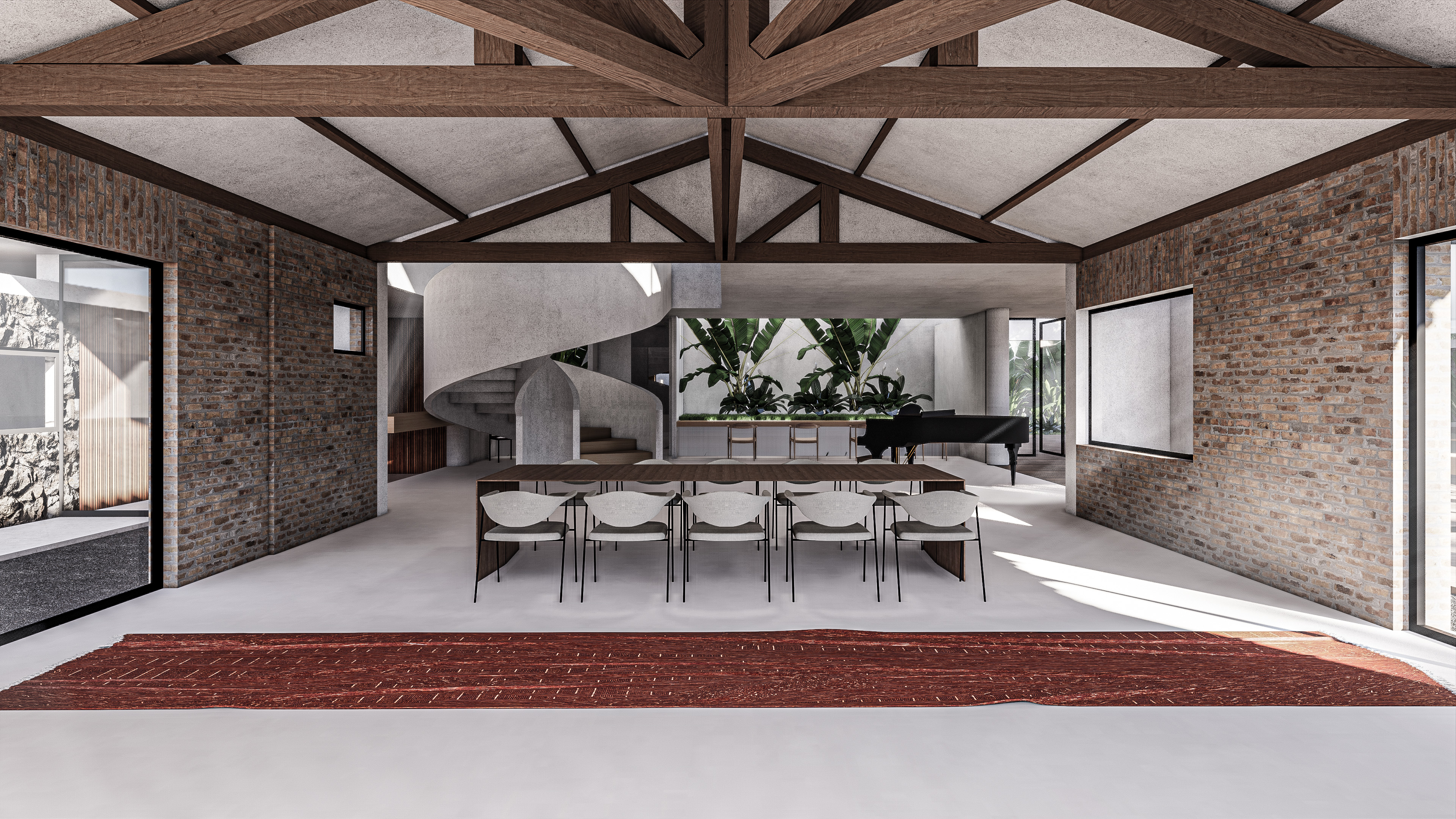 Visão frontal do mural com os produtos da rainaldi