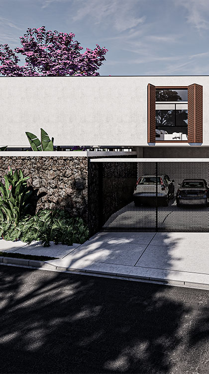 Visão frontal da mesa de jantar