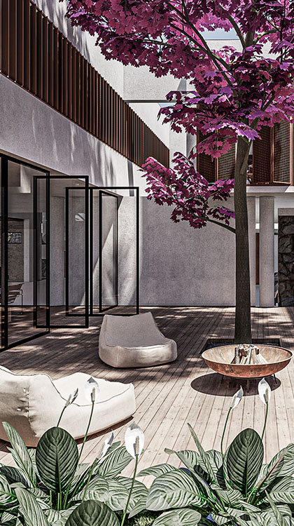 Área da cozinha com churrasqueira