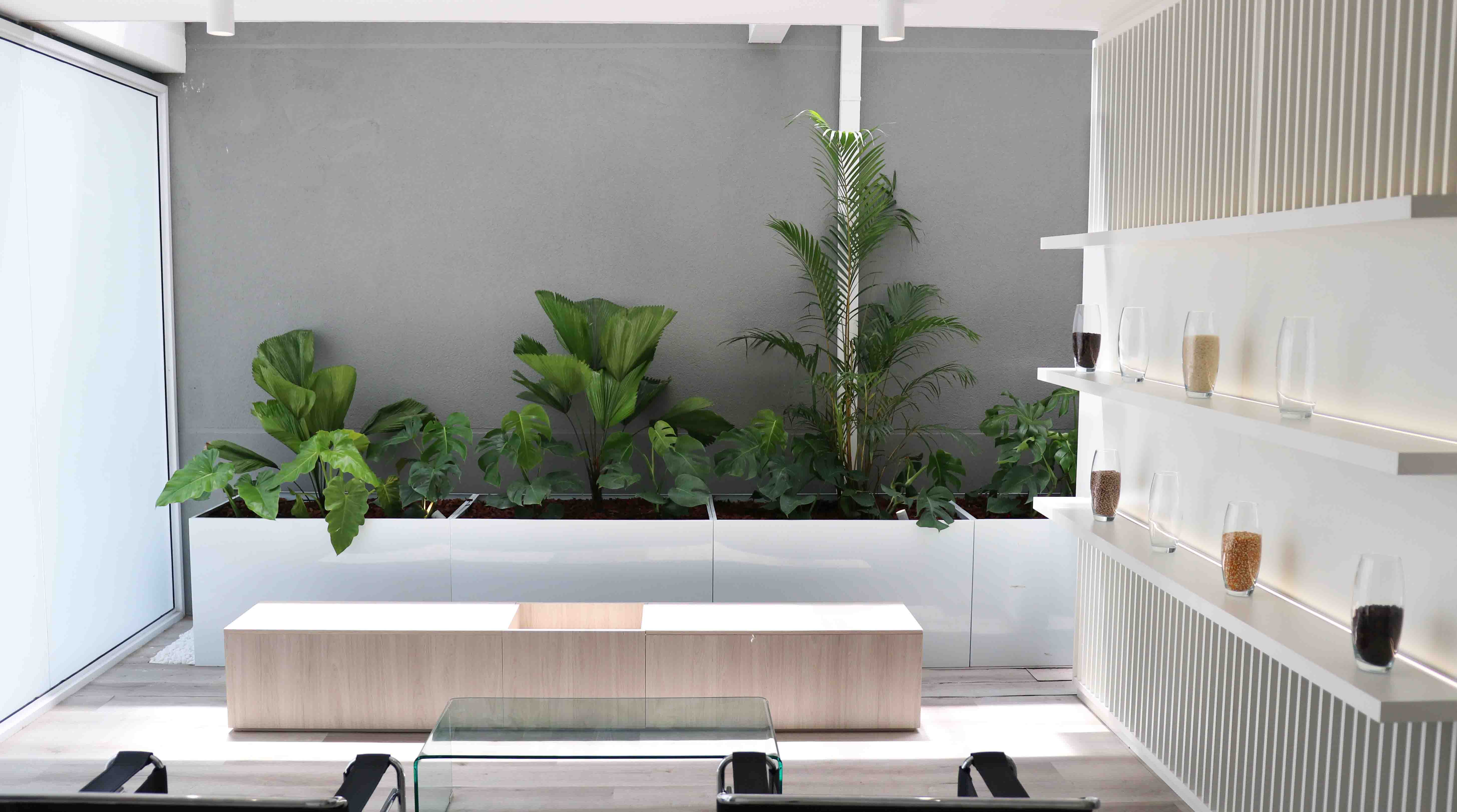 Área de lazer com plantas